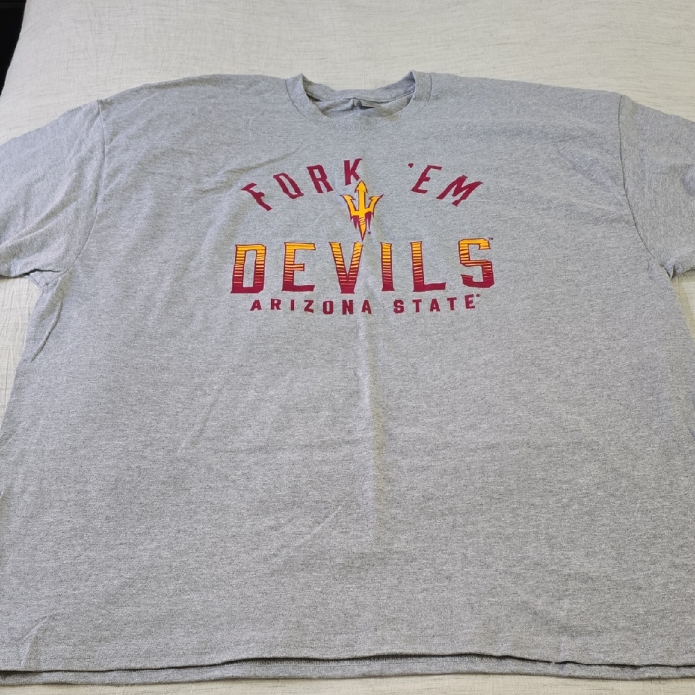 Arizona State Sun Devil Fork 'Em Devils T-Shirt Size:2XL Gray